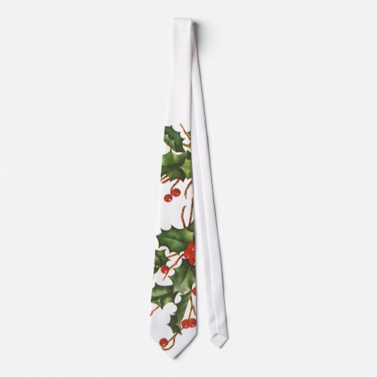 Oud Kerstmis, Hulstplant met Rode Bessen Stropdas (Voorkant)
