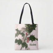 Oud Kerstmis, Hulstplant met Rode Bessen Tote Bag (Voorkant)