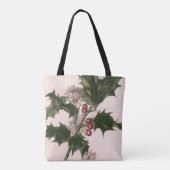 Oud Kerstmis, Hulstplant met Rode Bessen Tote Bag (Achterkant)