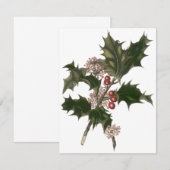 Oud Kerstmis, hulstplantbessen uitnodiging (Voorkant / Achterkant)