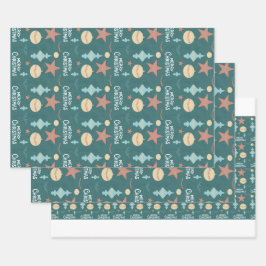 Oud Kerstmis Inpakpapier Vel