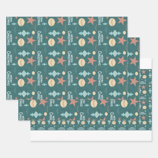 Oud Kerstmis Inpakpapier Vel (Set)