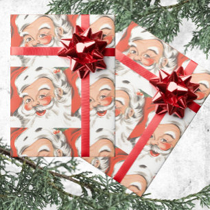 Oud Kerstmis, jolige Kerstman met glimlach Cadeaupapier
