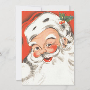 Oud Kerstmis, jolige Kerstman met glimlach Feestdagenkaart
