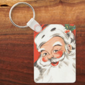Oud Kerstmis, jolige Kerstman met glimlach Sleutelhanger (Voorkant)