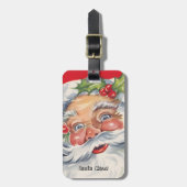 Oud Kerstmis, jolige Kerstman met zijn hoed Bagagelabel (Voorkant verticaal)