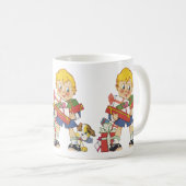 Oud Kerstmis, Jongen met Cadeaus en Hondje Koffiemok (Voorkant rechts)