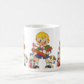 Oud Kerstmis, Jongen met Cadeaus en Hondje Koffiemok (Center)