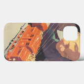 Oud Kerstmis, Jongen speelt met speelgoedtreinen Case-Mate iPhone Case (Achterkant (horizontaal))