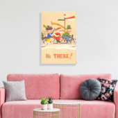 Oud Kerstmis, Kerstman fietst Canvas Afdruk (Insitu (Woonkamer))