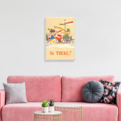Oud Kerstmis, Kerstman fietst Canvas Afdruk (Insitu (Woonkamer))
