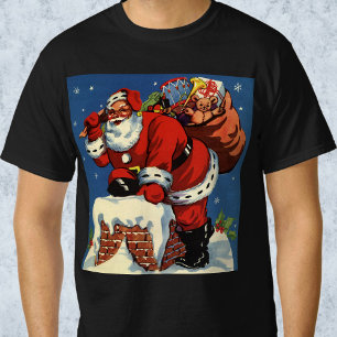 Oud Kerstmis, Kerstman gaat de Schoorsteen af met T-shirt