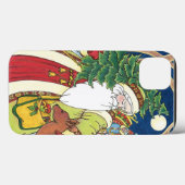 Oud Kerstmis, Kerstman Hert in Bos Case-Mate iPhone Case (Achterkant (horizontaal))