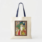 Oud Kerstmis, Kerstman Hert in Bos Tote Bag (Voorkant)