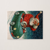 Oud Kerstmis, Kerstman in een Cute Auto Legpuzzel (Horizontaal)