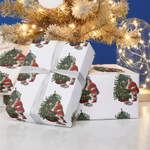 Oud Kerstmis, Kerstman met Cadeaus Cadeaupapier