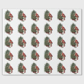 Oud Kerstmis, Kerstman met Cadeaus Cadeaupapier (Vlak)