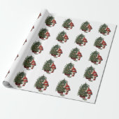 Oud Kerstmis, Kerstman met Cadeaus Cadeaupapier (Uitgerold)