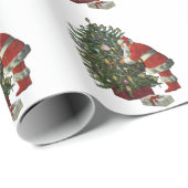 Oud Kerstmis, Kerstman met Cadeaus Cadeaupapier (Rol Hoek)