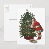 Oud Kerstmis, Kerstman met Cadeaus Feestdagenkaart (Voorkant / Achterkant)