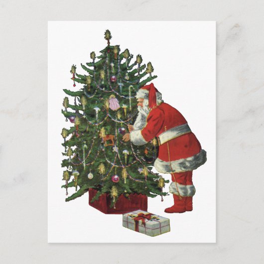 Oud Kerstmis, Kerstman met Cadeaus Feestdagenkaart (Voorkant)