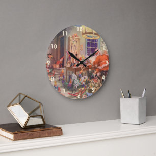 Oud Kerstmis, kerstman met elfen werkplaats Grote Klok