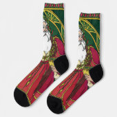 Oud Kerstmis, Kerstman met Hulstblaadjes Sokken (Links)
