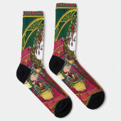 Oud Kerstmis, Kerstman met Hulstblaadjes Sokken (Rechts)