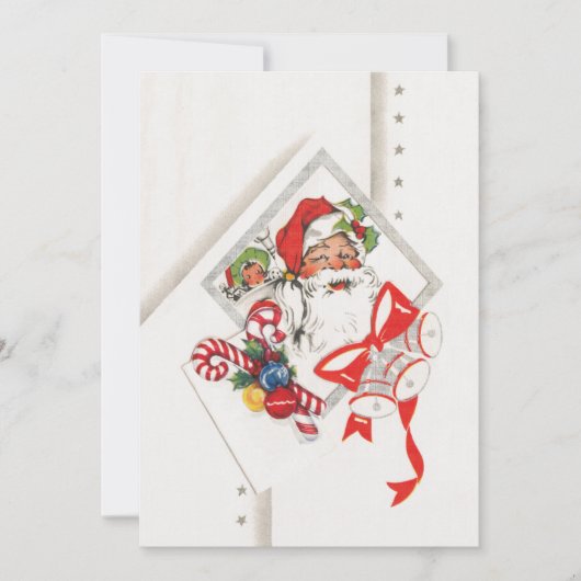 Oud Kerstmis, Kerstman met Kerststokken Kaart (Voorkant)
