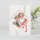 Oud Kerstmis, Kerstman met Kerststokken Kaart (Staand voorkant)