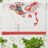 Oud Kerstmis, Kerstman met Kerststokken Theedoek (Gevouwen)