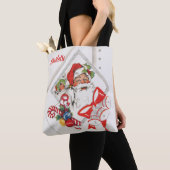 Oud Kerstmis, Kerstman met Kerststokken Tote Bag (Dichtbij)
