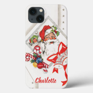 Oud Kerstmis, Kerstman met Rode en Witte Suikersto Case-Mate iPhone Case