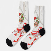 Oud Kerstmis, Kerstman met Rode en Witte Suikersto Sokken (Links)