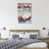 Oud Kerstmis, Kerstman Paard Openslee Canvas Afdruk (Insitu (Slaapkamer))
