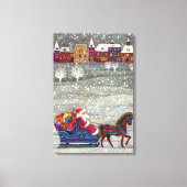 Oud Kerstmis, Kerstman Paard Openslee Canvas Afdruk (Voorkant)