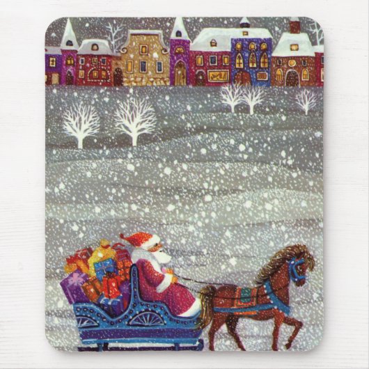Oud Kerstmis, Kerstman Paard Openslee Muismat (Voorkant)