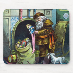 Oud Kerstmis, Kerstman Sokken met Speelgoed Muismat