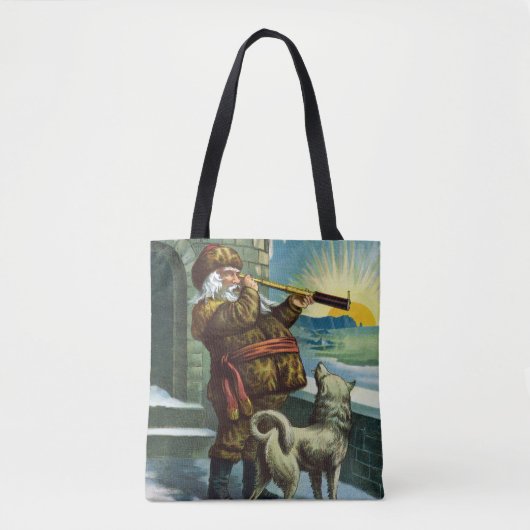 Oud Kerstmis, Kerstman Speelgoed en Kousen Tote Bag (Voorkant)