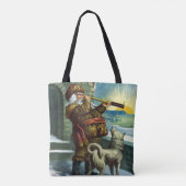 Oud Kerstmis, Kerstman Speelgoed en Kousen Tote Bag (Achterkant)