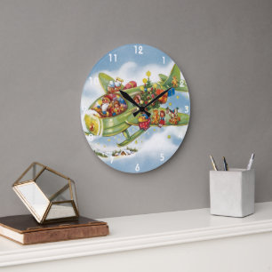 Oud Kerstmis, Kerstman vliegt in een vliegtuig Grote Klok