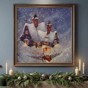 Oud Kerstmis, Kerstman Werkplaats Noordpool Poster