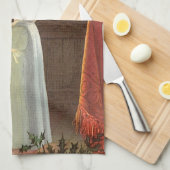 Oud Kerstmis, kind dat zich warmt bij de open haar Theedoek (Quarter Fold)