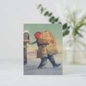 Oud Kerstmis, Kind met Groot Pakket Feestdagenkaart (Staand voorkant)