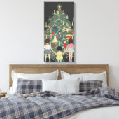 Oud Kerstmis Kinderen Rondom een Versierde Boom Canvas Afdruk (Insitu (Slaapkamer))
