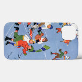 Oud Kerstmis, Kinderen schaatsen op een meer Case-Mate iPhone Case (Achterkant (horizontaal))