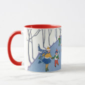 Oud Kerstmis, Kinderen schaatsen op een meer Mok (Links)