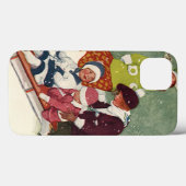 Oud Kerstmis, Kinderen Sleden in de Sneeuw Case-Mate iPhone Case (Achterkant (horizontaal))