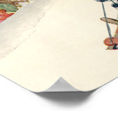 Oud Kerstmis, Kinderen Sleden in de Sneeuw Poster (Hoek)