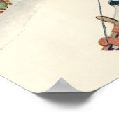 Oud Kerstmis, Kinderen Sleden in de Sneeuw Poster (Hoek)